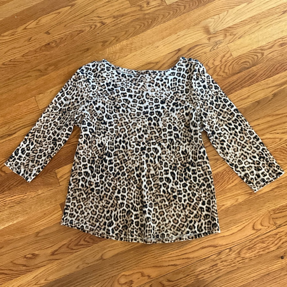 Charter Club size L 3/4 sleeve Cheetah print top